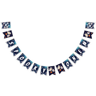 Ein niedlicher Halloween-Geburtstag. Wimpelkette