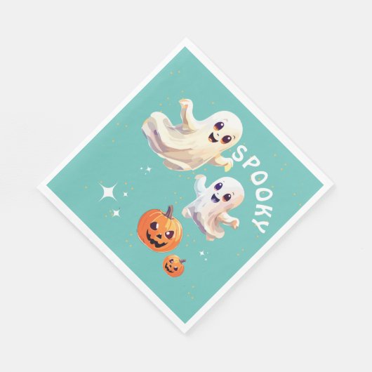 Ein niedlicher Halloween-Geist Serviette (Ecke)