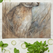 Ein Niedlicher Hase im Wald Geschirrtuch (Gefaltet)