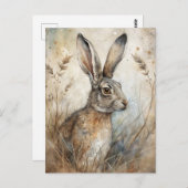 Ein Niedlicher Hase im Wald Postkarte (Vorne/Hinten)