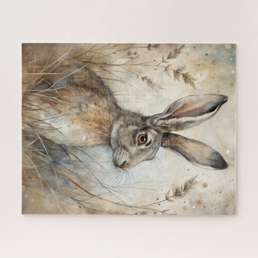 Ein Niedlicher Hase im Wald Puzzle (Horizontal)