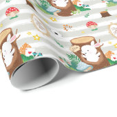 Ein niedlicher Hasen im Wald Geschenkpapier (Rolleneckpunkt)
