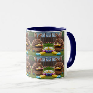 Ein Niedlicher Haufen Osterbrunnens in einem Korb  Tasse