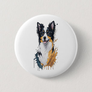 Ein niedlicher Hund Border Collie [RB#10009] Button