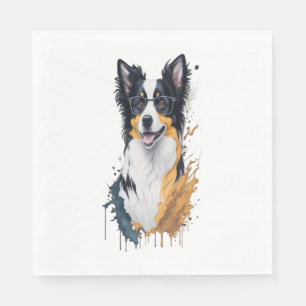 Ein niedlicher Hund Border Collie [RB#10009] Serviette