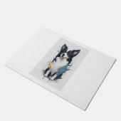 Ein niedlicher Hund Border Collie [RB#10011] Fußmatte (Schrägansicht)