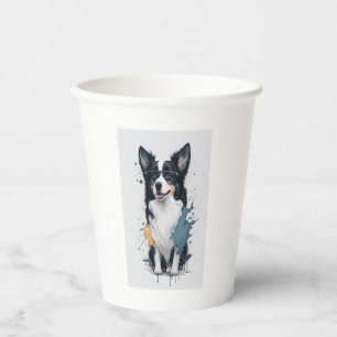 Ein niedlicher Hund Border Collie [RB#10011] Pappbecher