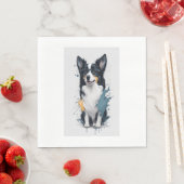 Ein niedlicher Hund Border Collie [RB#10011] Serviette (Beispiel)