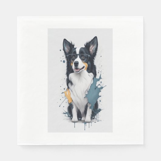 Ein niedlicher Hund Border Collie [RB#10011] Serviette (Vorderseite)