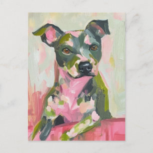 Ein Niedlicher Hund Graue Pittie Mix Postkarte