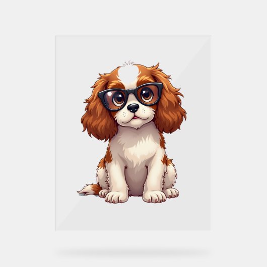 Ein niedlicher Hund König Charles Spaniel Acrylschild (Vorderseite)
