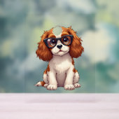 Ein niedlicher Hund König Charles Spaniel Acrylschild (Neutral)