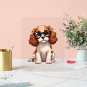 Ein niedlicher Hund König Charles Spaniel Acrylschild (Hochzeit)