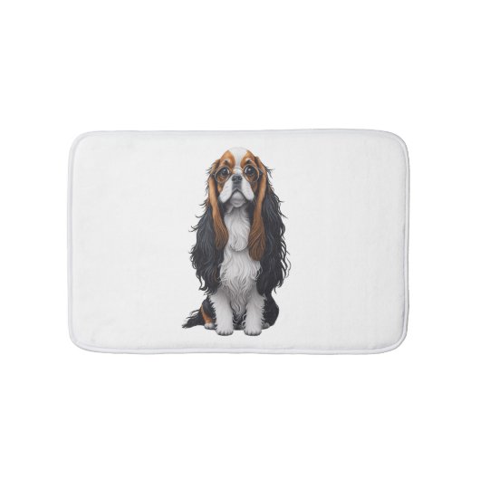 Ein niedlicher Hund König Charles Spaniel Badematte (Vorderseite)