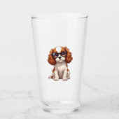 Ein niedlicher Hund König Charles Spaniel COPY Glas (Vorderseite)