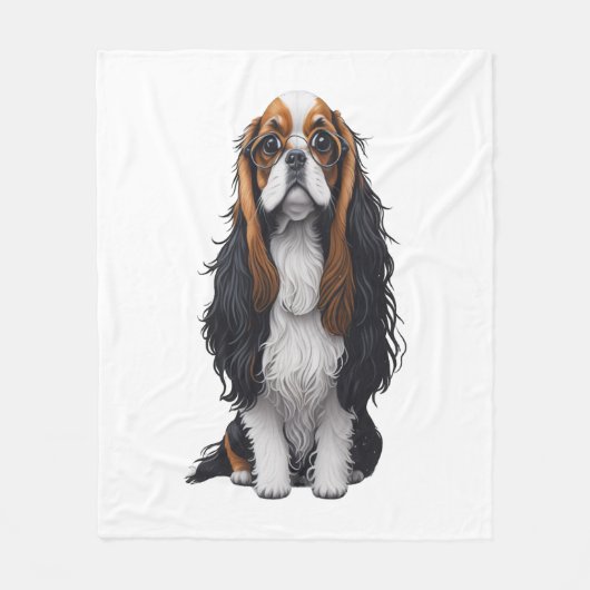 Ein niedlicher Hund König Charles Spaniel Fleecedecke (Vorderseite)