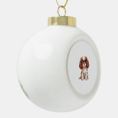 Ein niedlicher Hund König Charles Spaniel Keramik Kugel-Ornament (Links)