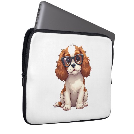 Ein niedlicher Hund König Charles Spaniel Laptopschutzhülle (Vorne Rechts)