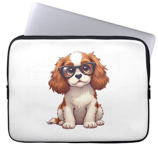Ein niedlicher Hund König Charles Spaniel Laptopschutzhülle (Vorderseite)