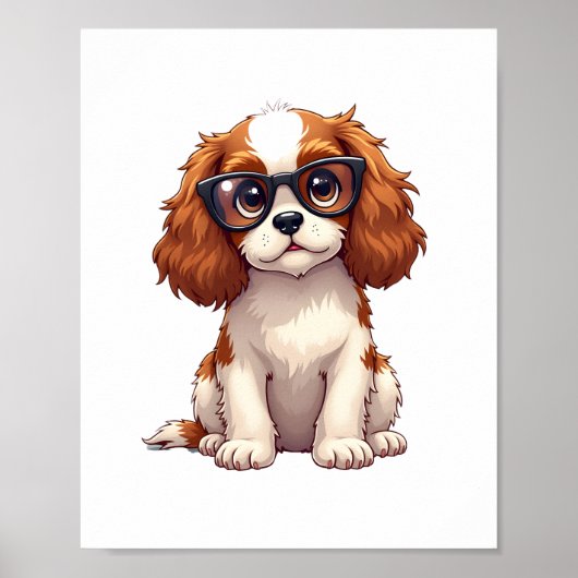 Ein niedlicher Hund König Charles Spaniel Poster (Vorne)