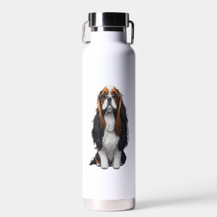 Ein niedlicher Hund König Charles Spaniel Trinkflasche