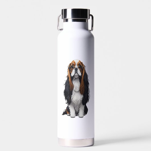 Ein niedlicher Hund König Charles Spaniel Trinkflasche (Vorne)
