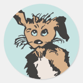 Ein Niedlicher Hund mit blauen Welpenaugen Runder Aufkleber