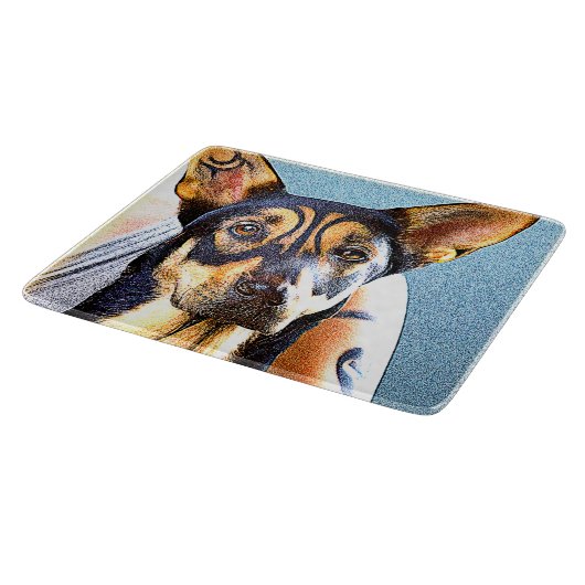 "Ein Niedlicher Hund" Niedliches Foto. Jetzt kaufe Schneidebrett (Ecke)