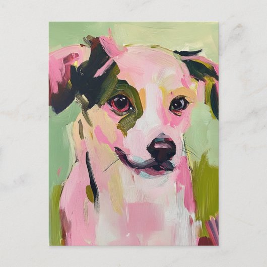 Ein Niedlicher Hund zwei verschiedene Augenfarben Postkarte (Vorderseite)