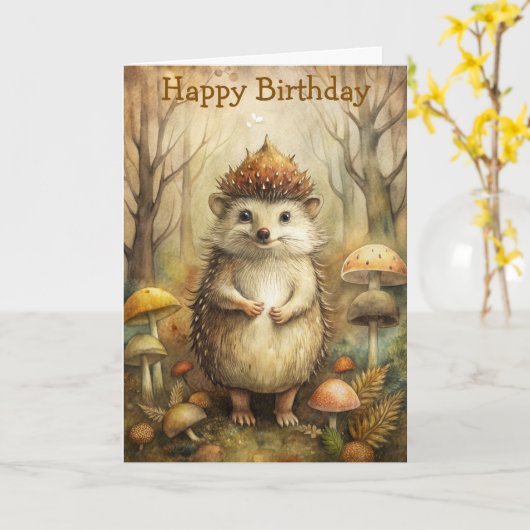 Ein Niedlicher Igel im Wald Karte (Gelbe Blume)