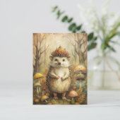 Ein Niedlicher Igel im Wald Postkarte (Stehend Vorderseite)