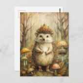 Ein Niedlicher Igel im Wald Postkarte (Vorne/Hinten)