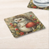 Ein Niedlicher Igel im Wald Rechteckiger Pappuntersetzer (angewinkelt)