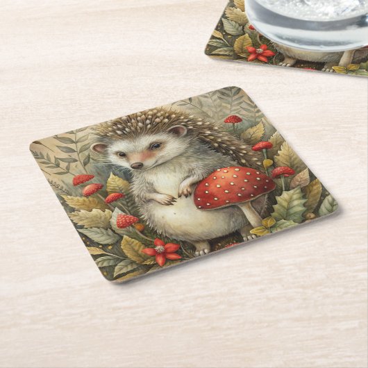 Ein Niedlicher Igel im Wald Rechteckiger Pappuntersetzer (angewinkelt)