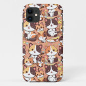 Ein niedlicher Katzenkatze-Patchelefon mit nahtlos Case-Mate iPhone Hülle (Rückseite)