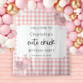 Ein Niedlicher Kick Peach Geburtstag Hintergrund Wandteppich