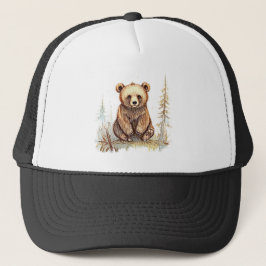 Ein niedlicher kleiner Bär - künstlerische Illustr Truckerkappe