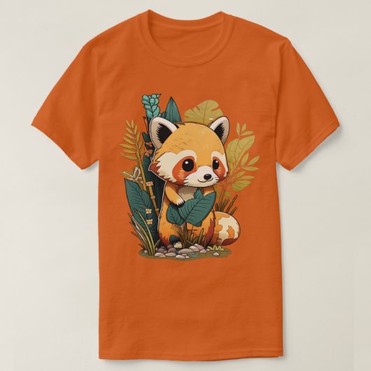 Ein niedlicher kleiner roter Panda im Wald T-Shirt (Design vorne)