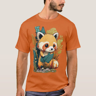 Ein niedlicher kleiner roter Panda im Wald T-Shirt