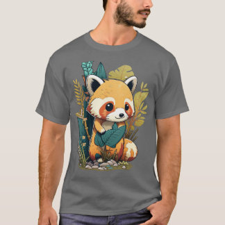 Ein niedlicher kleiner roter Panda im Wald T-Shirt