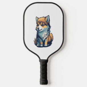 Ein Niedlicher kleiner Welpe Pickleball Schläger