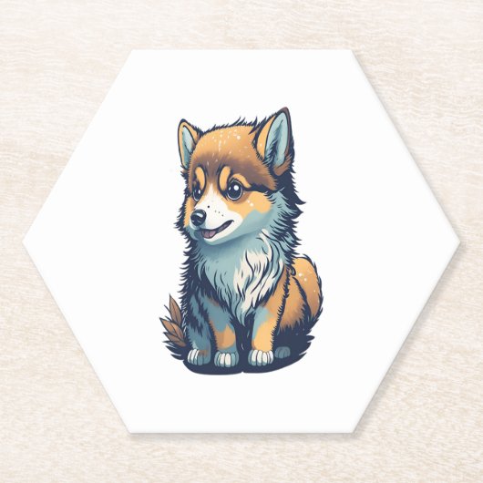 Ein Niedlicher kleiner Welpe Untersetzer (Vorderseite)