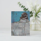Ein niedlicher Pinguinvogel im Anzug Postkarte (Stehend Vorderseite)