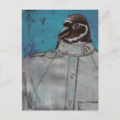Ein niedlicher Pinguinvogel im Anzug Postkarte (Vorderseite)