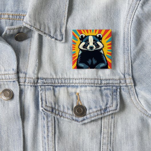 Ein Niedlicher Pop Art Badger Button (Beispiel)