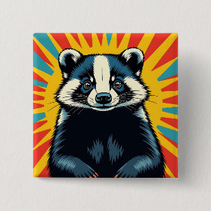 Ein Niedlicher Pop Art Badger Button