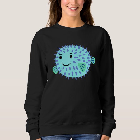 Ein Niedlicher Puffer Fisch schwimmt Ihnen und lac Sweatshirt (Vorderseite)
