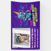 Ein Niedlicher Roboter, der zum Geburtstag aktivie Banner (Vertikal)