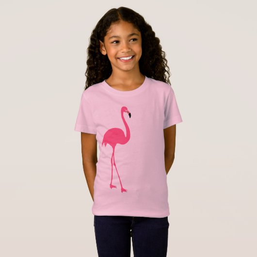 Ein niedlicher rosa Flamingo abgeschieden T-Shirt (Vorne ganz)