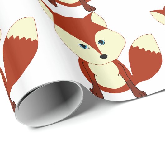 Ein niedlicher roter Fuchs Geschenkpapier (Rolleneckpunkt)